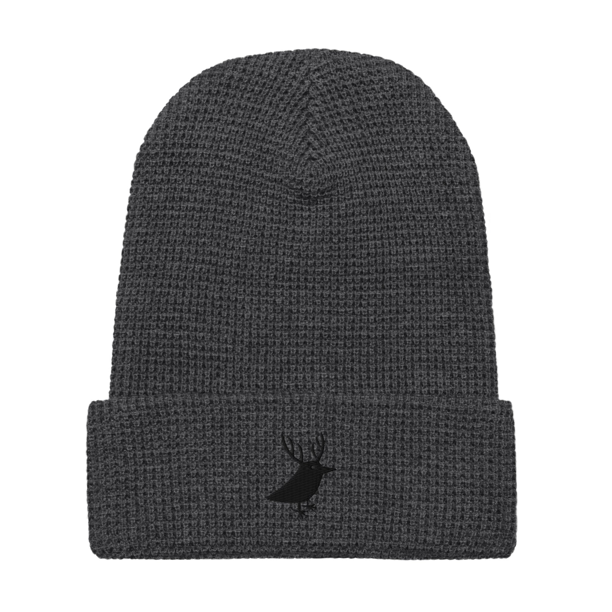 Men's waffle beanie for snowboarding and outdoor dark grey