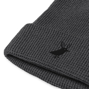 Women's waffle beanie for snowboarding and outdoor dark grey