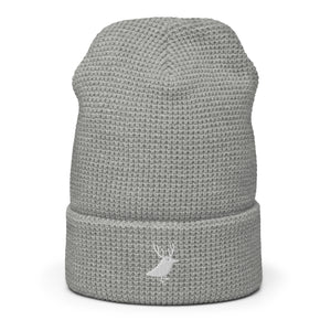 Women's waffle beanie for snowboarding and outdoor grey