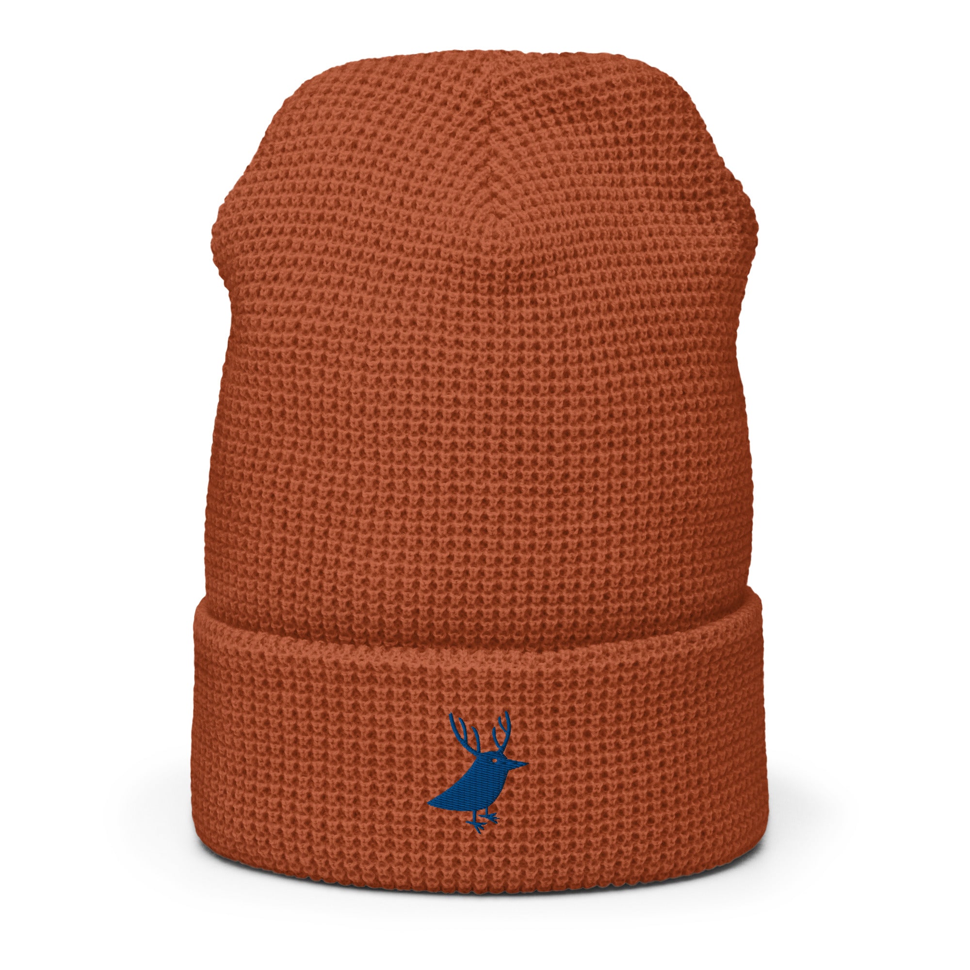 Men's waffle beanie for snowboarding and outdoor rust orange