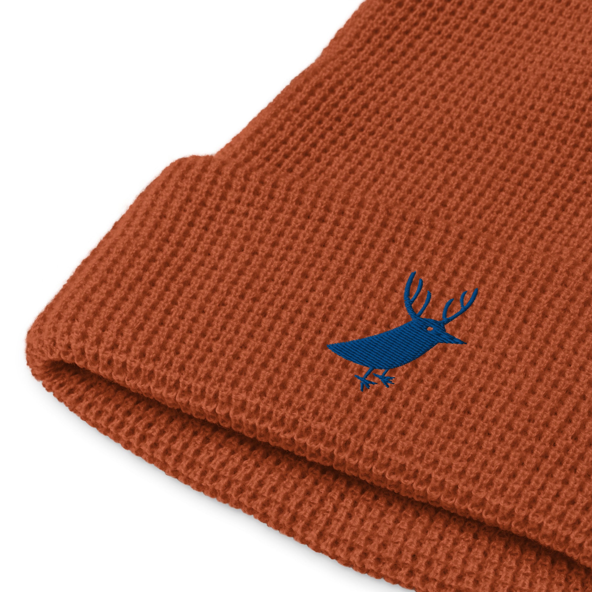 Men's waffle beanie for snowboarding and outdoor rust orange